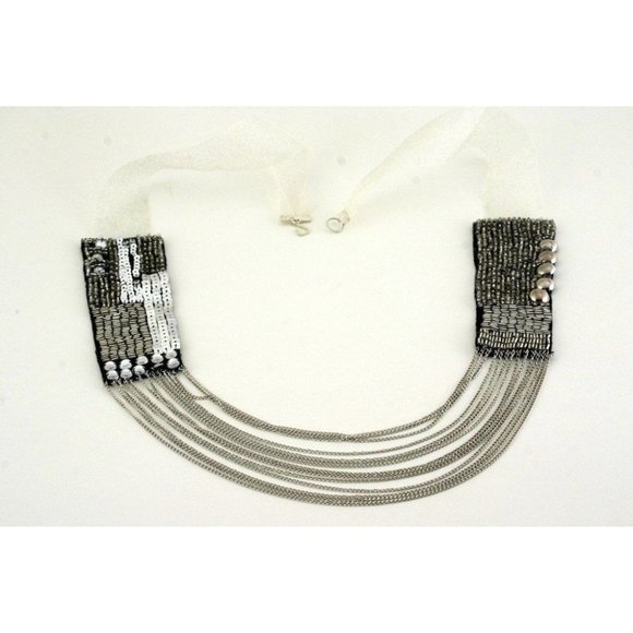 Sparklers In The Night Sequined and Chained Necklace - Picture 1 of 4
